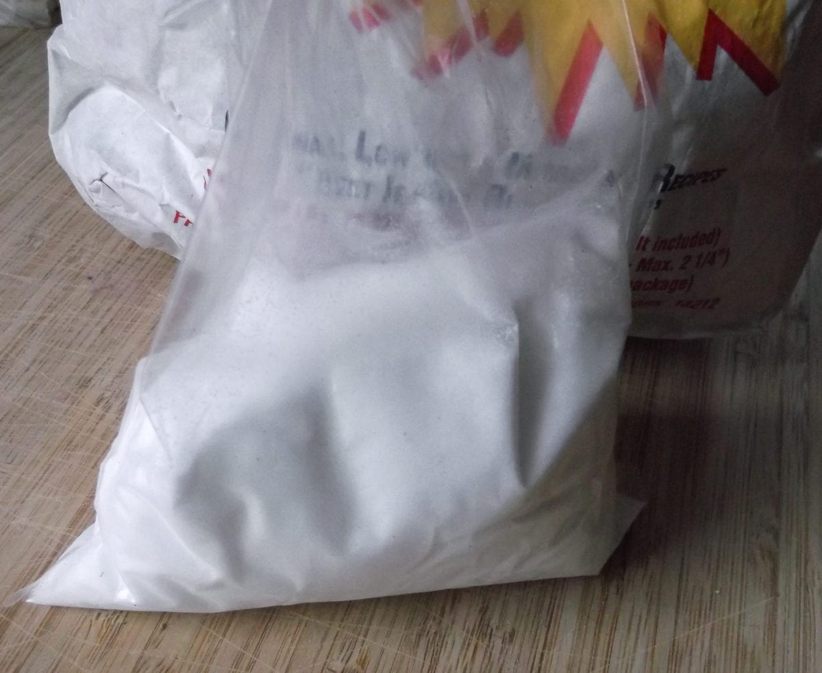 Bag of fine salt