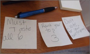 The rules, hastily scribbled out on Post-its!