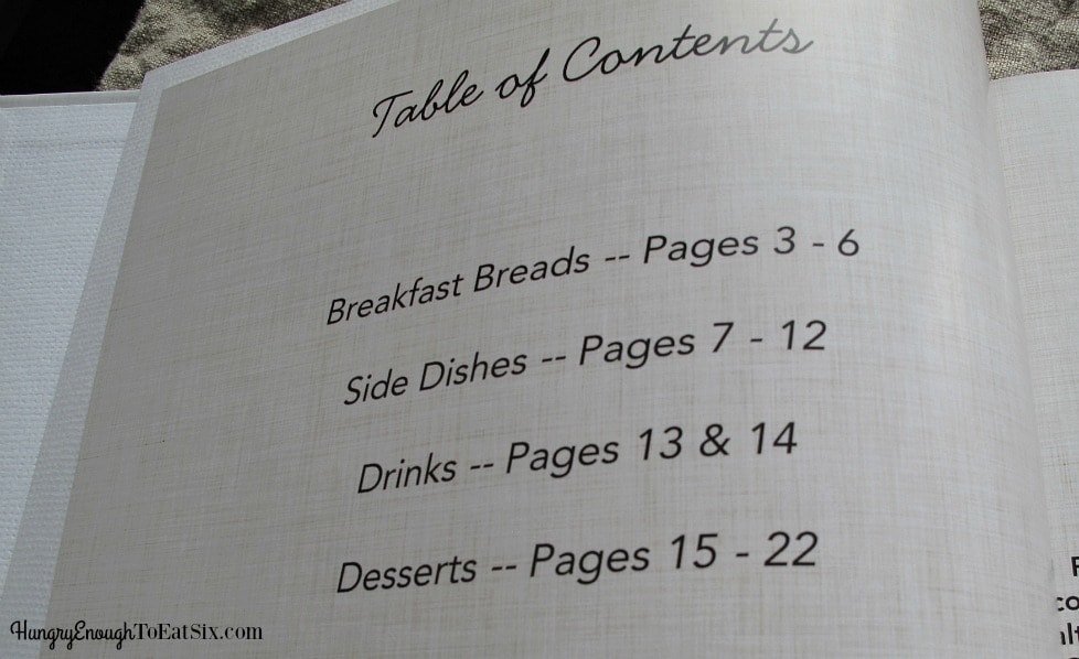 Cookbook table of contents