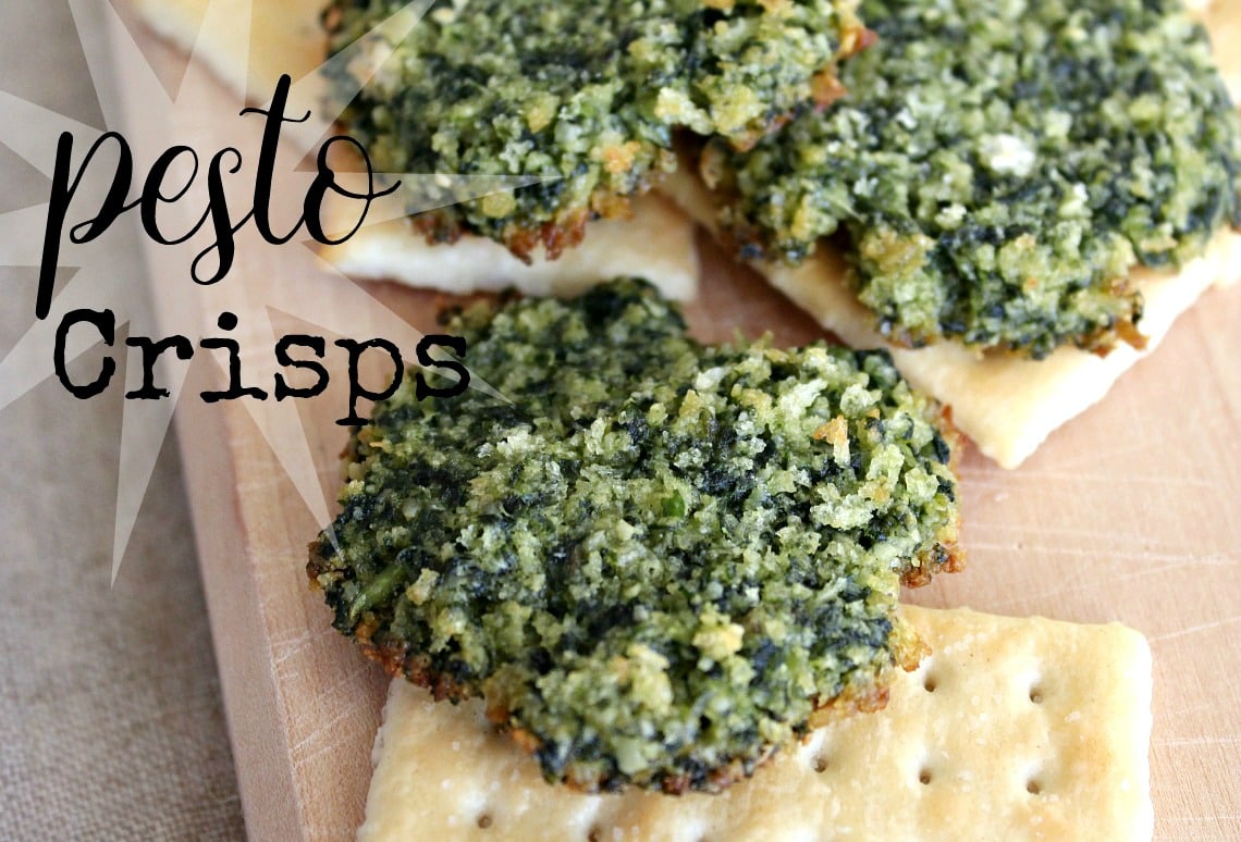 Pesto Crisps have a toasted crunch and a flavor mellowed and melded by baking.