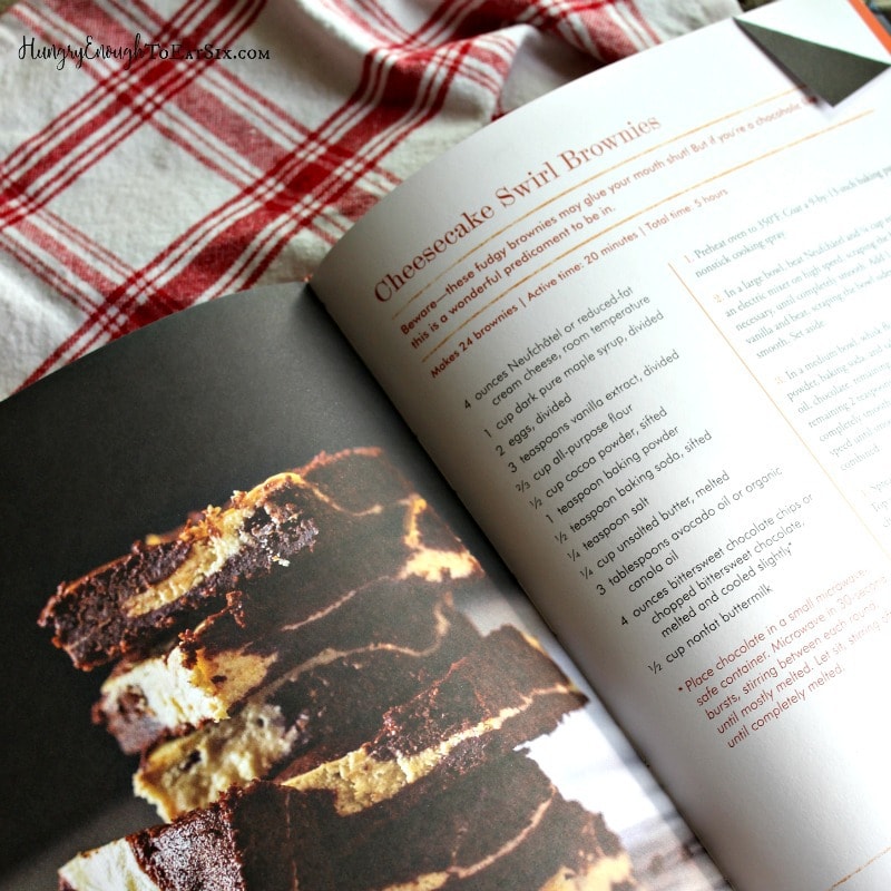 Inside of cookbook with photo page