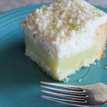White Chocolate + Lime Icebox Cake! The super-sweet, soft white chocolate flavor with the tart and sweet lime is a winner for sure. And because they're chilled together in this no-bake dessert, it is cool and refreshing from start to finish!