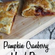 Cranberry & pumpkin are wonderful flavors together. The cranberry gives a sweet-tart flavor to the smooth, spiced pumpkin pie. And there is lots more flaky, buttery crust to enjoy!