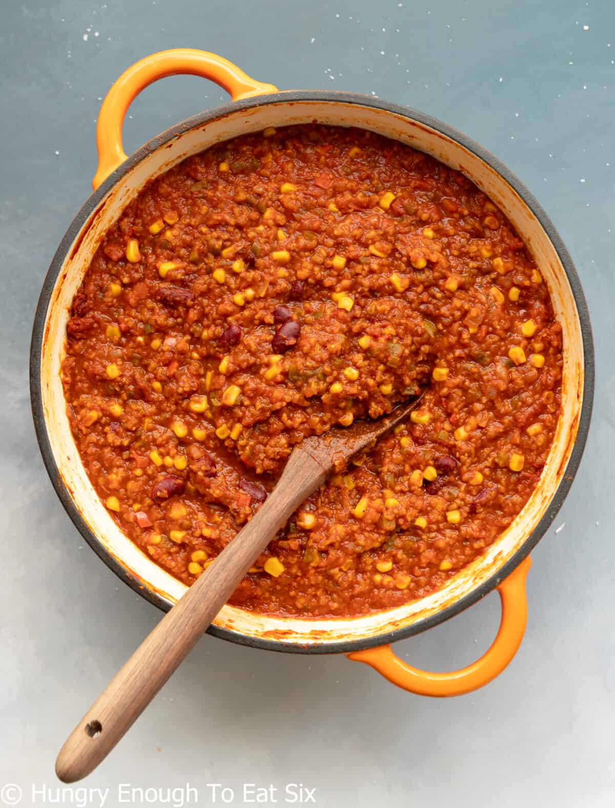Pot filled with red chili.