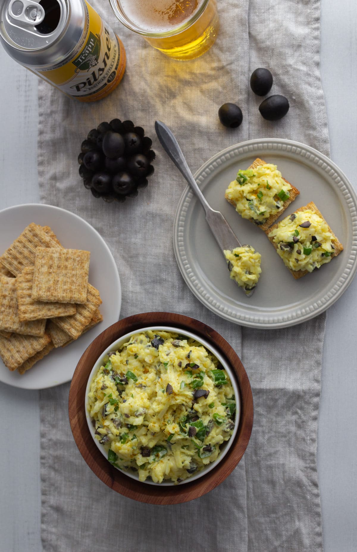 Cheese spread with olives