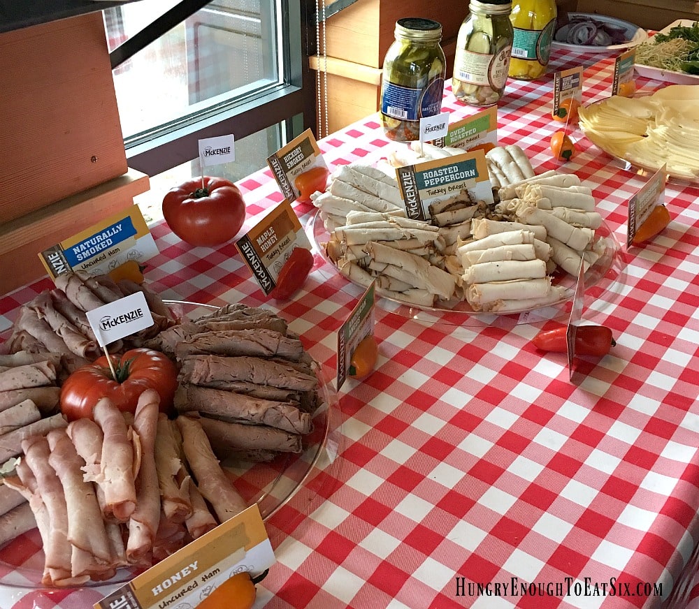 Deli meats on a table
