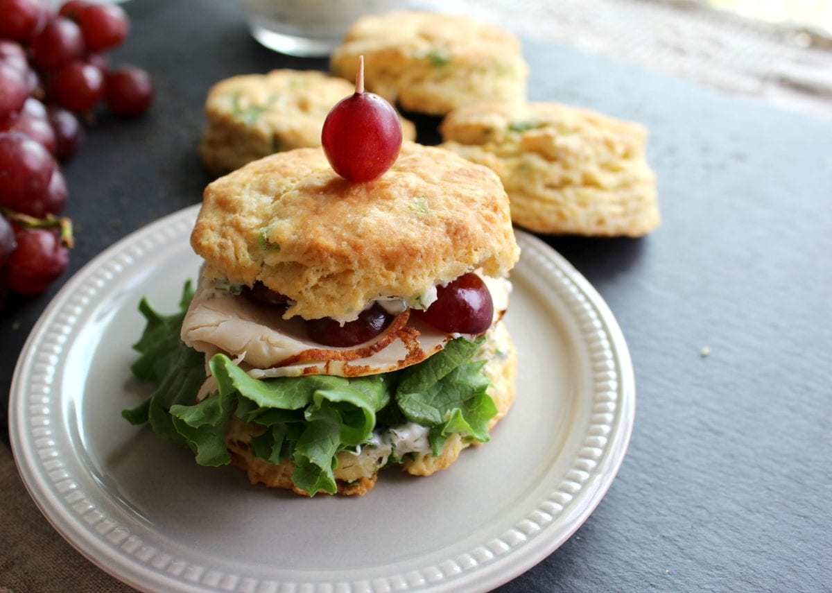 Biscuit sandwich on a plate