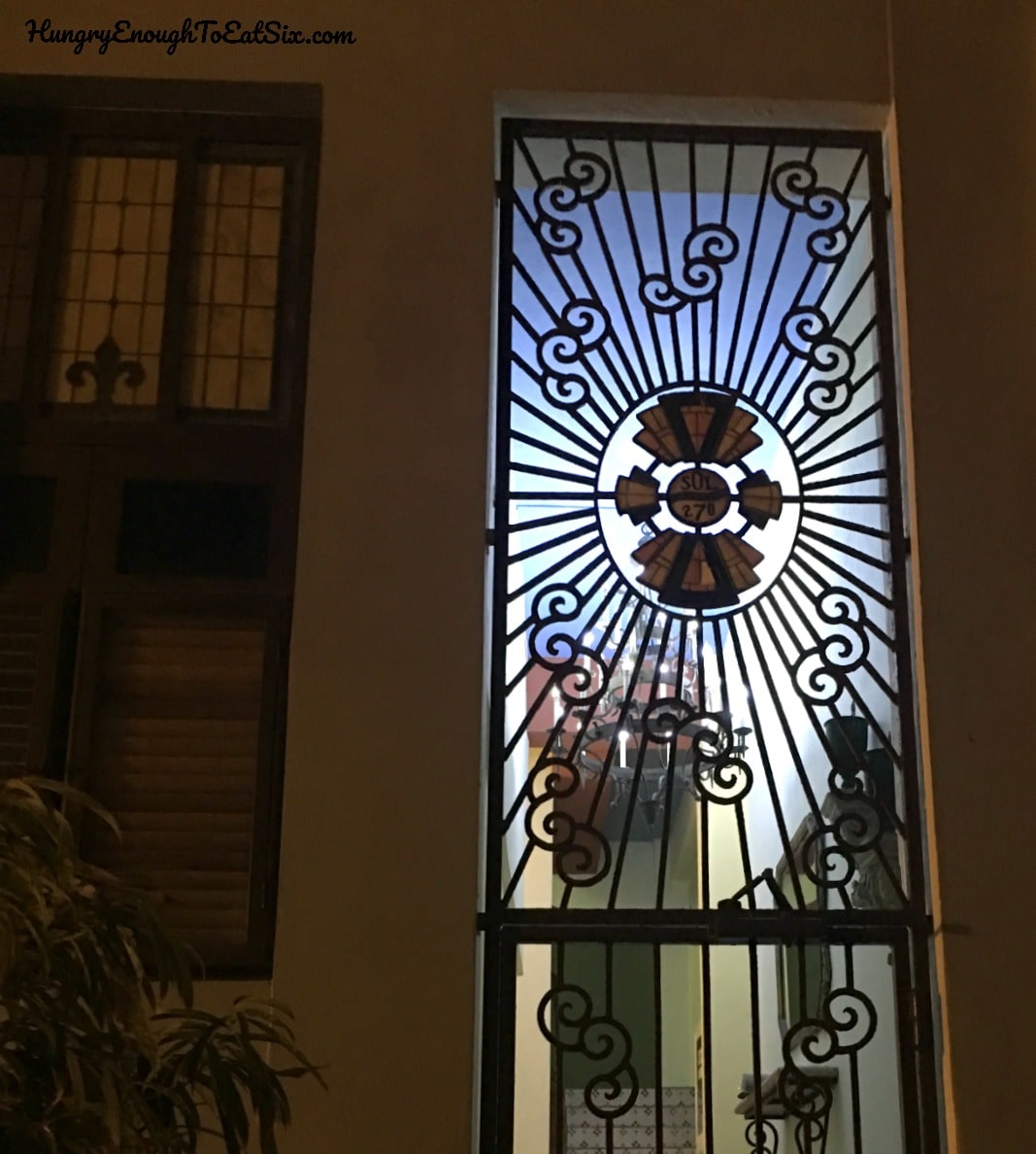 Ornate wrought iron door