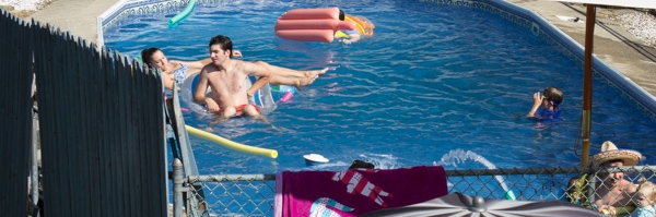 People playing in a swimming pool