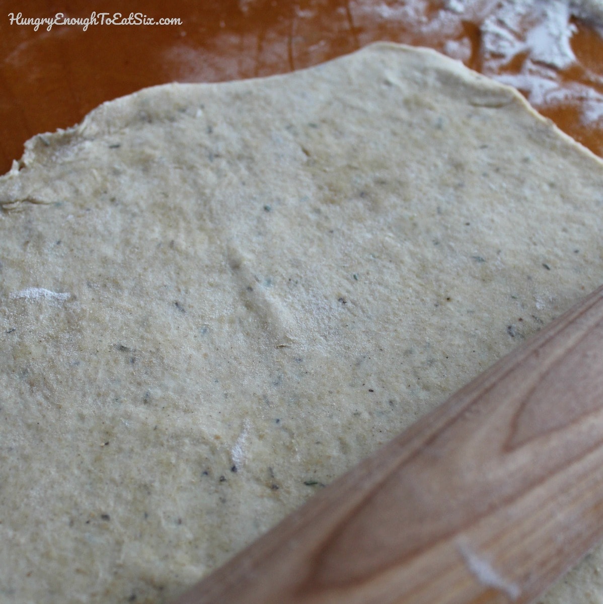 Rolled out pie crust dough