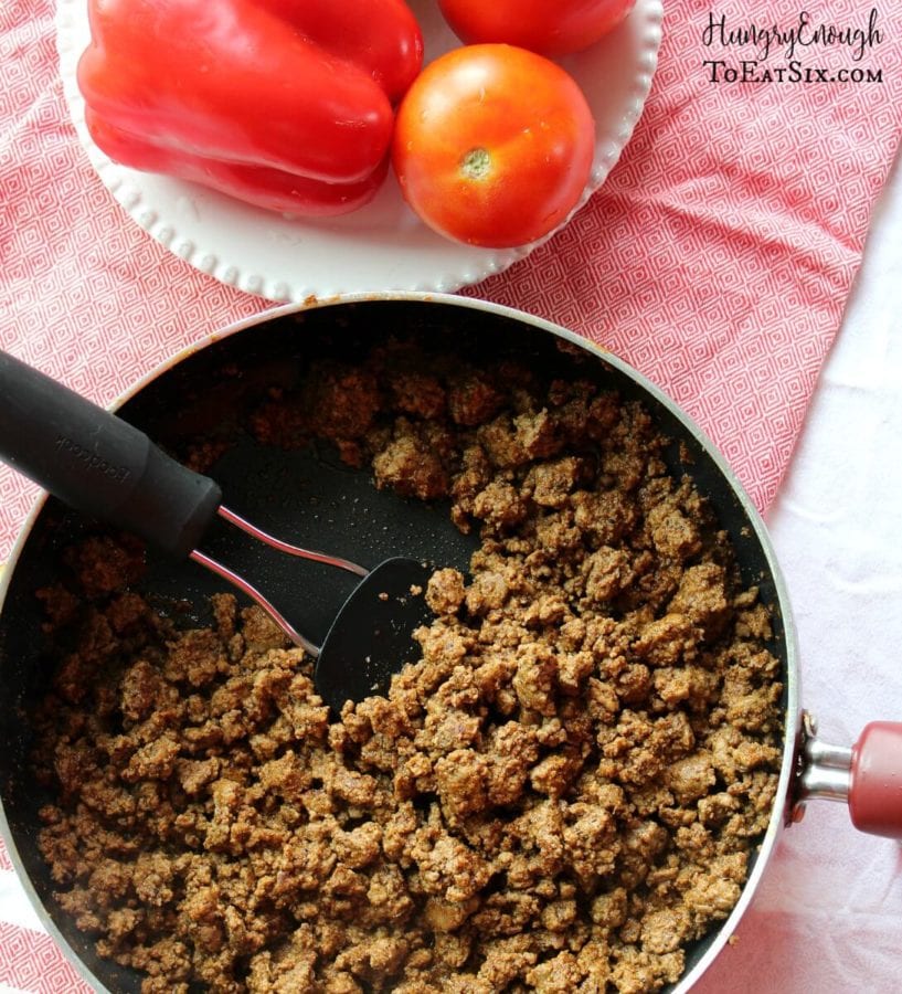 Image of cooked ground beef in a skillet