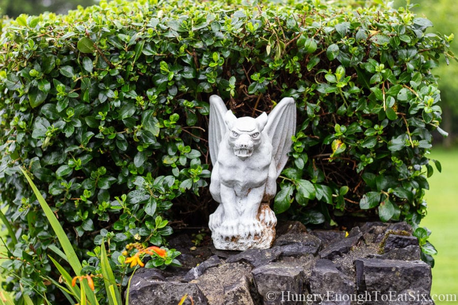 Image of a gargoyle statue at Rossmore Manor, Donegal