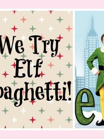 Graphic and image from Elf movie for Elf Spaghetti.