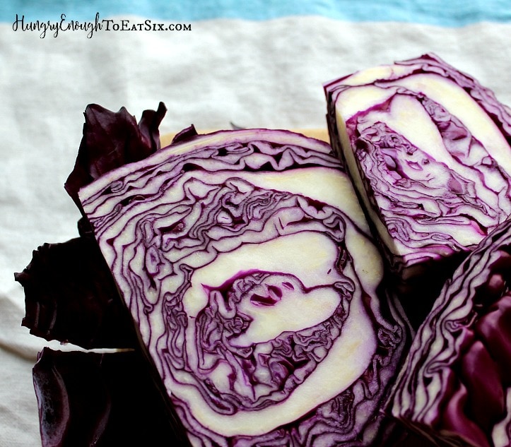 Sliced purple cabbage