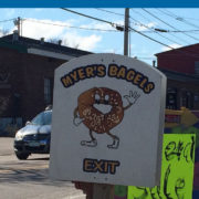 sign for Myers Bagels store