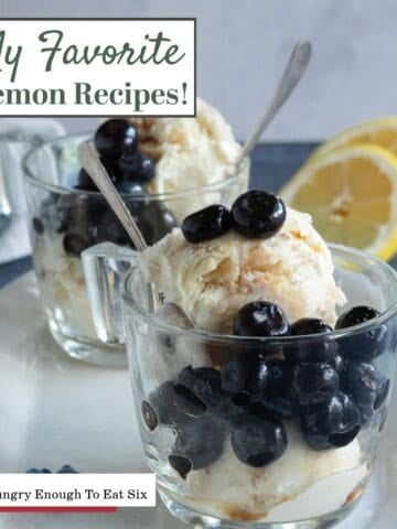 Lemon ice cream with blueberries, part of Lemon Recipes.