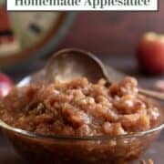 Bowl of hearty, rustic homemade applesauce.