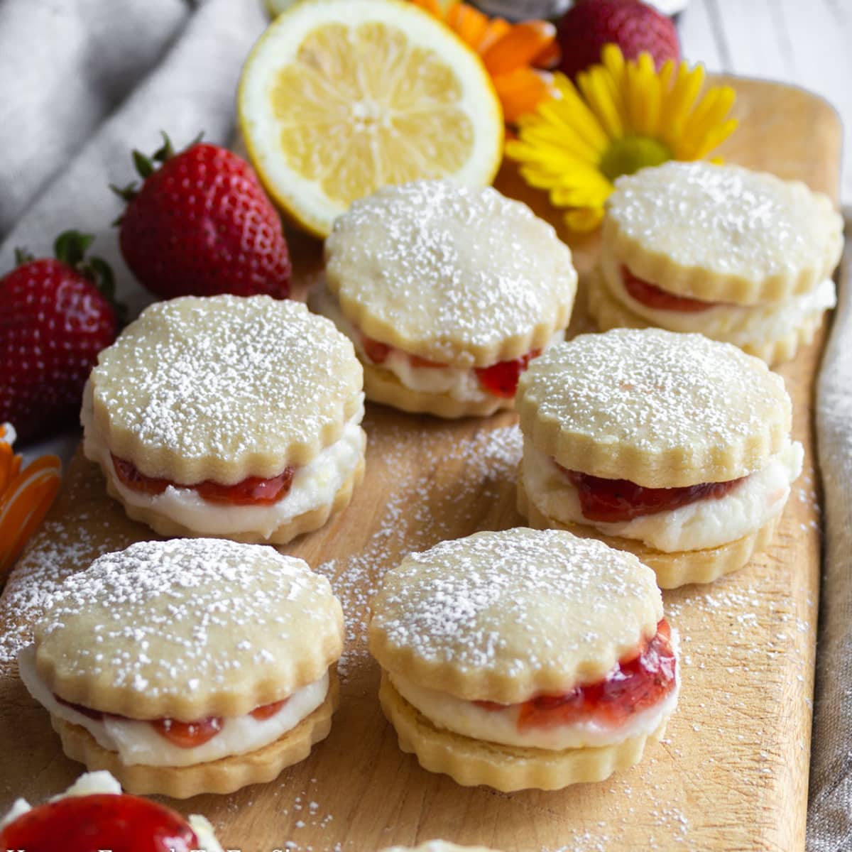 Lemon Sandwich Cookies, with Strawberry Jam — Hungry Enough To Eat Six
