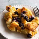 French toast casserole with blueberries.