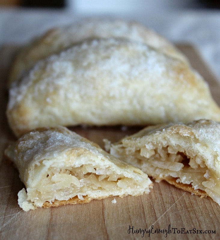 Hand pies with one cut open