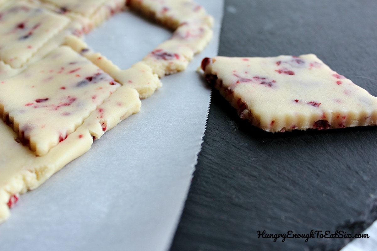 Butter cookied dough with cranberries