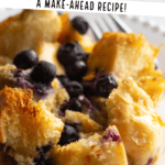 Blueberry French Toast bake in a plate