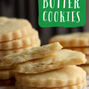 Butter cookies in ridged round shapes