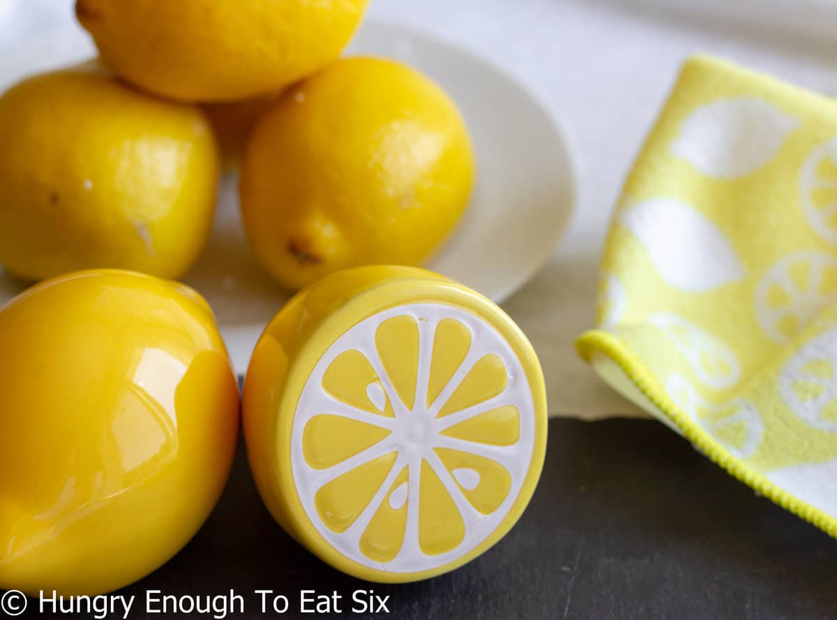 Ceramic and real lemons.