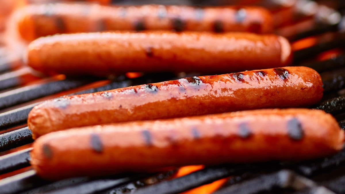 Hot dogs with grill marks.