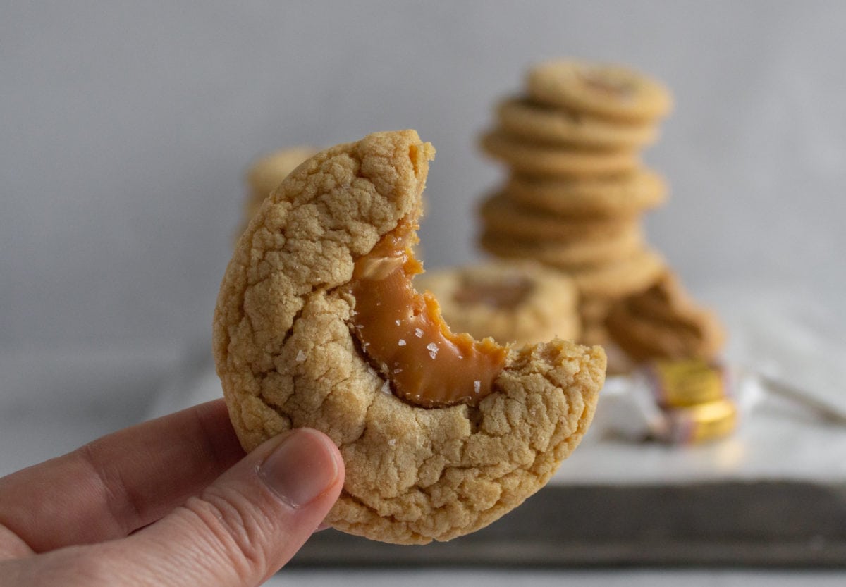 peanut butter cookie with bite out