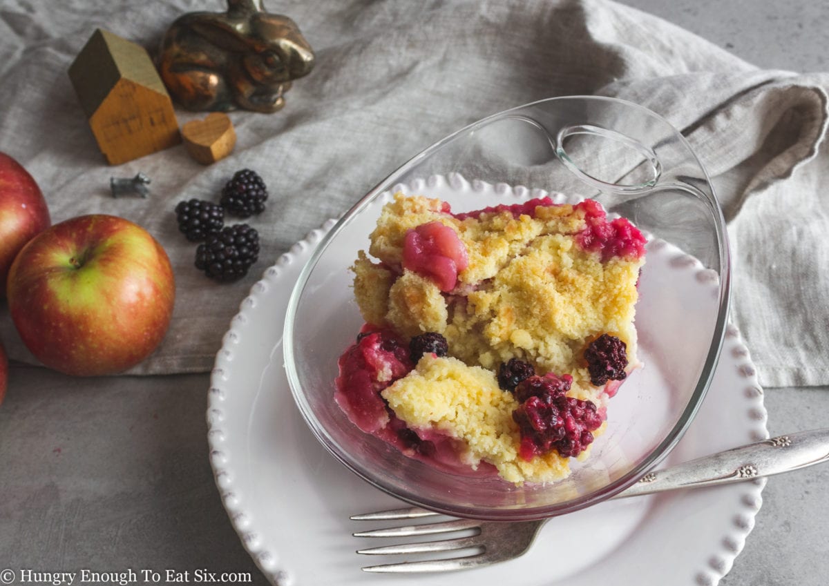 Berry and apple crumble