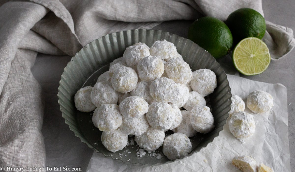 Powdered sugar covered cookies
