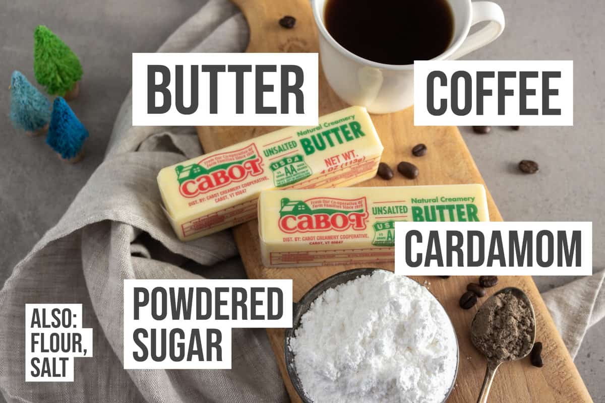 Ingredients: Coffee, butter, sugar, cardamom.