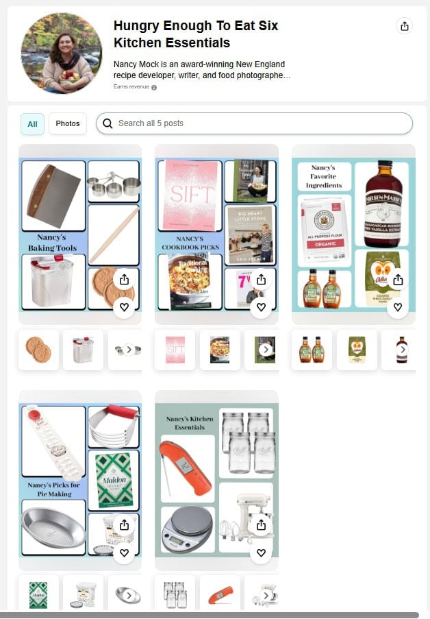 Collage of kitchen and baking products on my Amazon Storefront.
