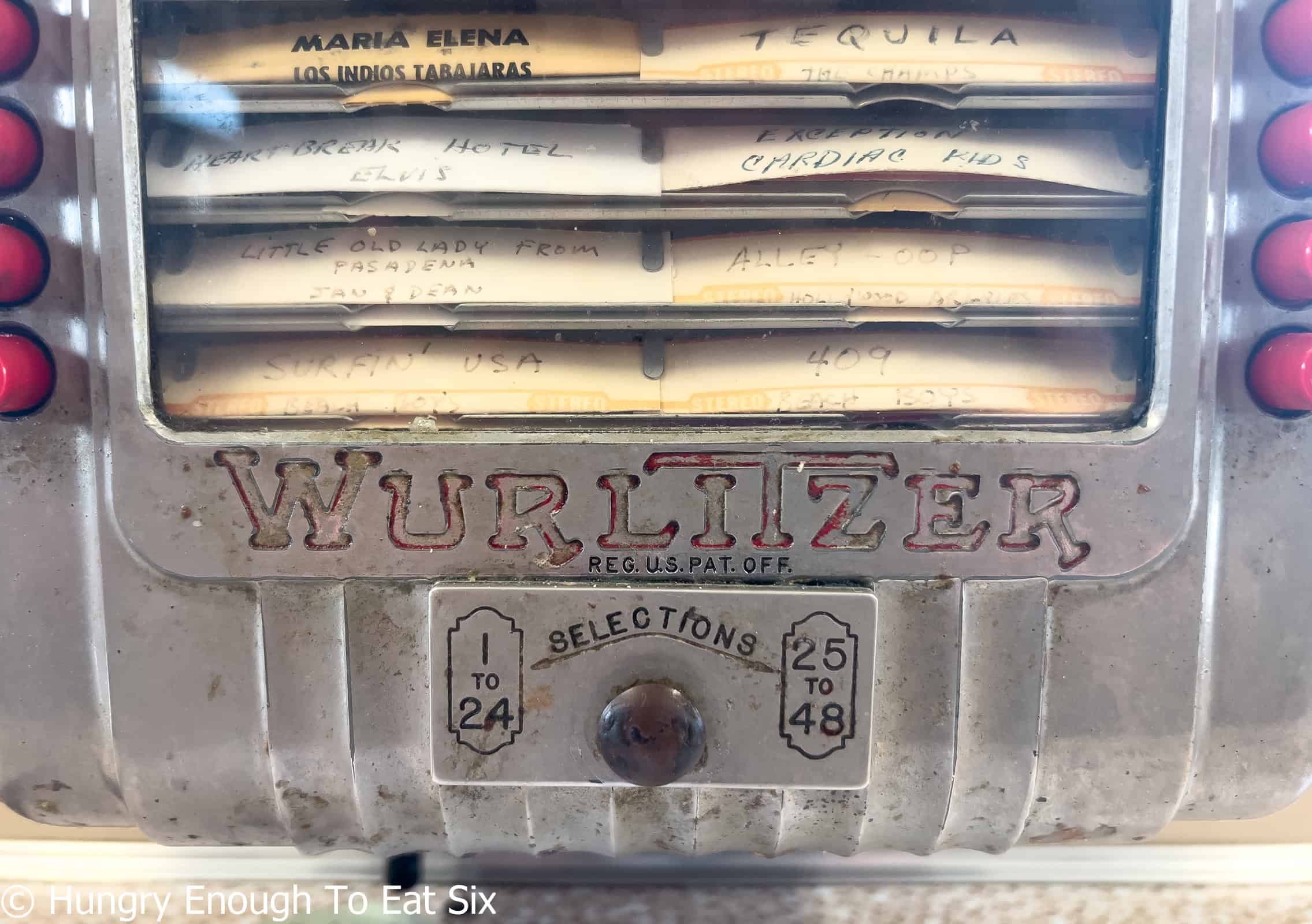A Wurlitzer tabletop jukebox at Nick's Nest, a central MA hot dog stand.